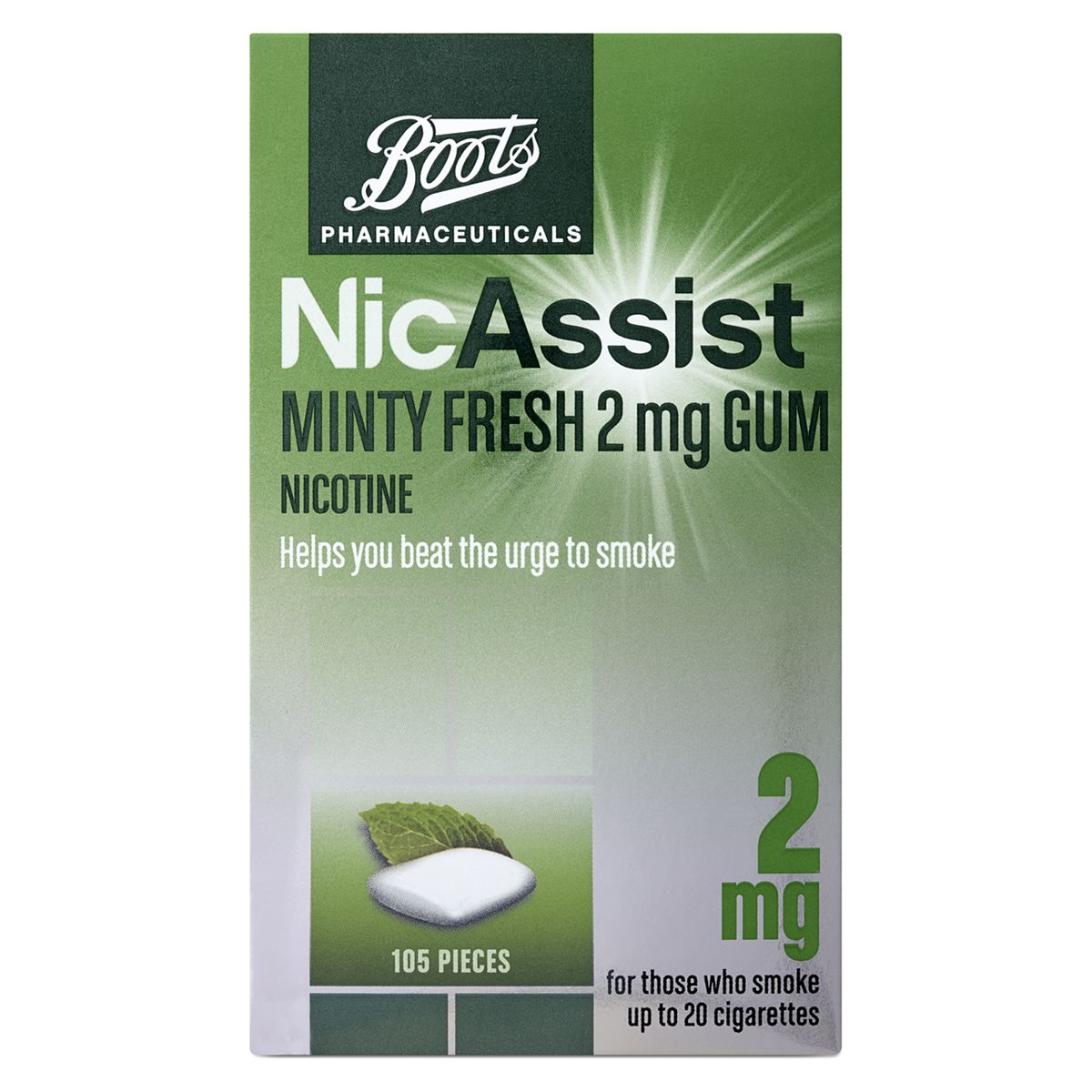 Boots Nicassist Minty Fresh 2 Mg Gum - 105 Pieces