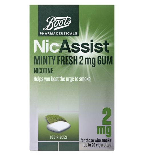 Boots NicAssist Minty Fresh 2 mg Gum - 105 Pieces
