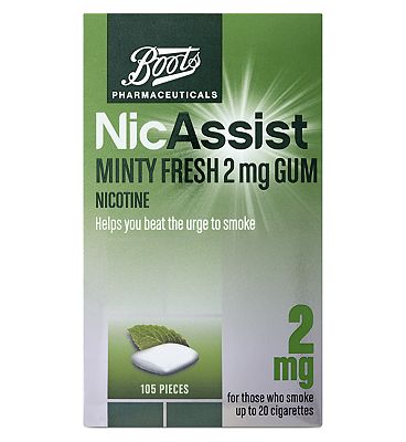 Boots NicAssist Minty Fresh 2mg Gum Nicotine - 105 Pieces