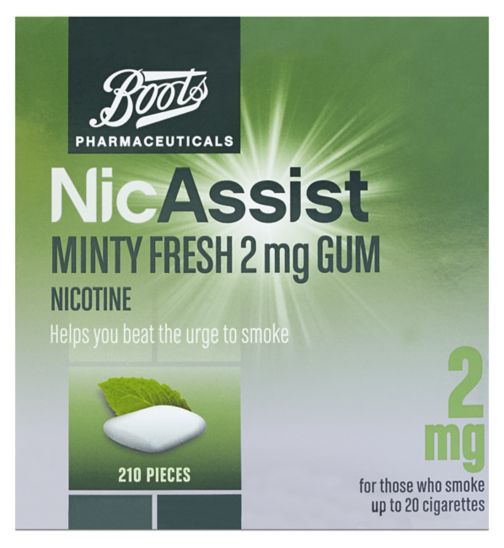 Boots NicAssist Minty Fresh 2 mg Gum - 210 Pieces