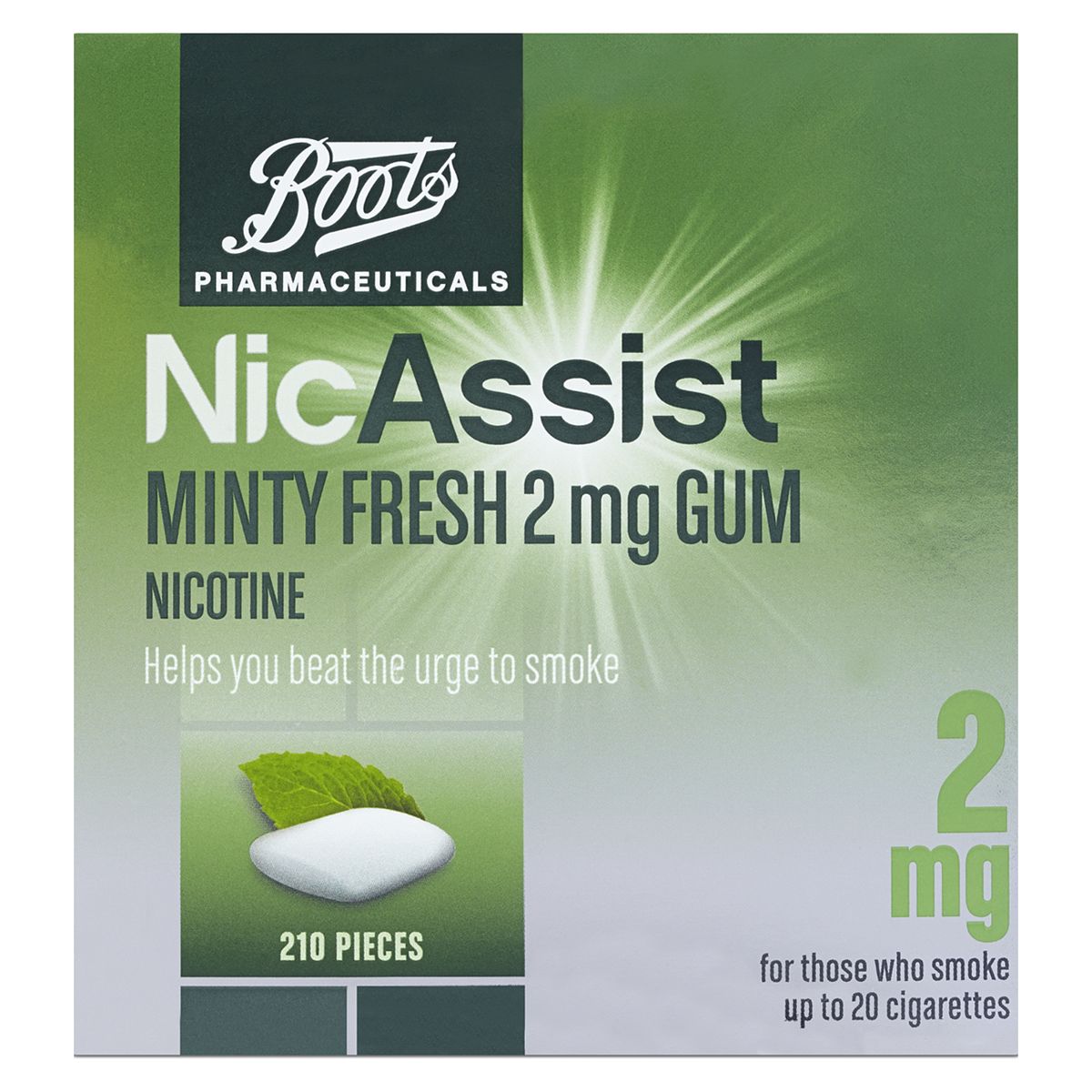 Boots Nicassist Minty Fresh 2 Mg Gum - 210 Pieces