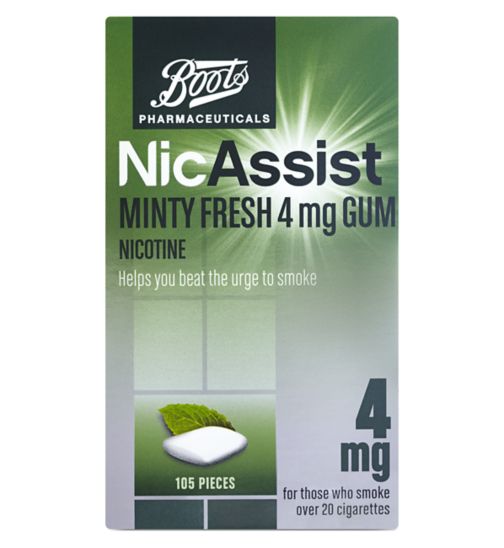 Boots NicAssist Minty Fresh 4mg Gum  - 105 Pieces