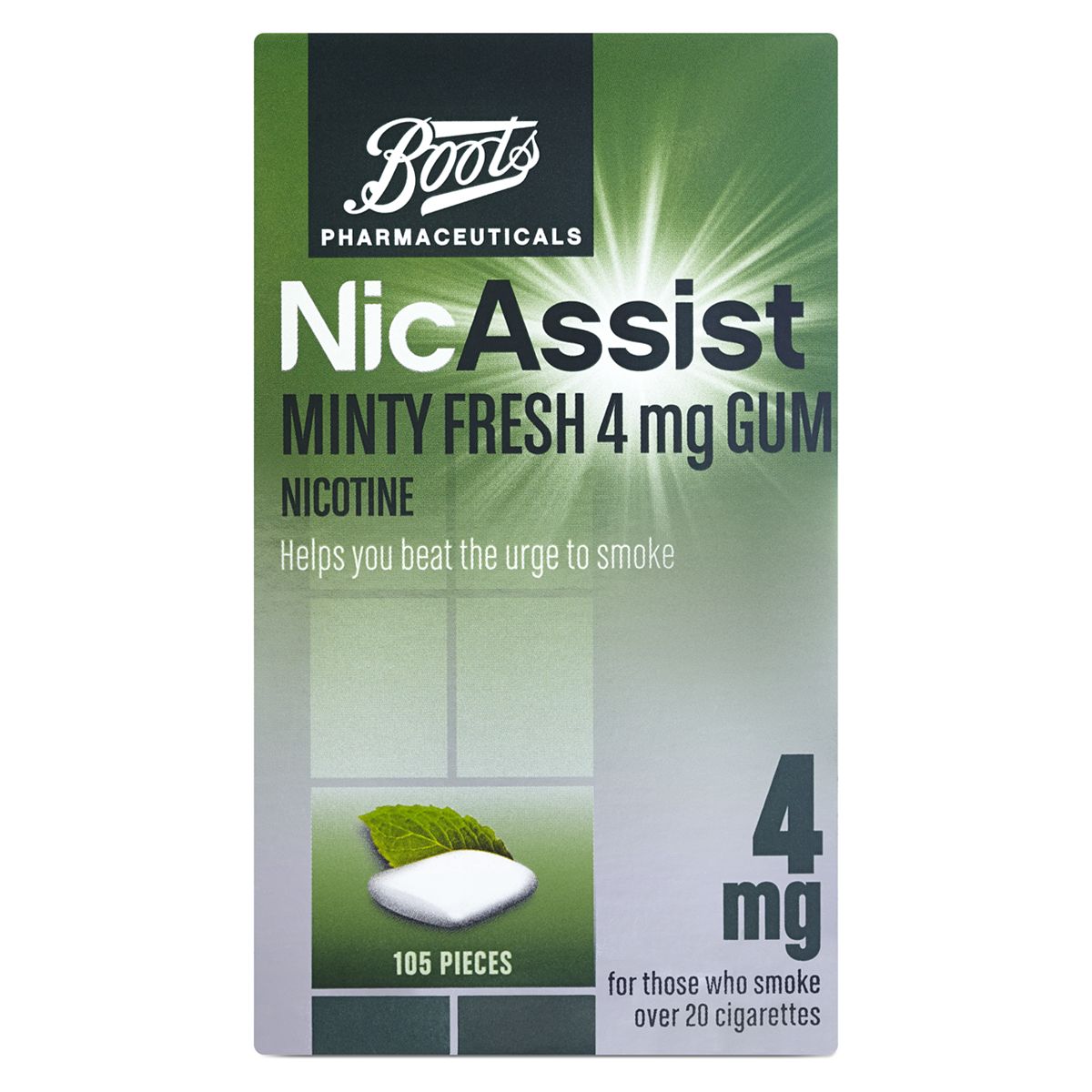 Boots Nicassist Minty Fresh 4Mg Gum - 105 Pieces