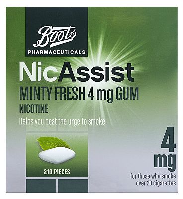 Boots Pharmaceuticals NicAssist Minty Fresh 4mg Gum - 210 Pieces