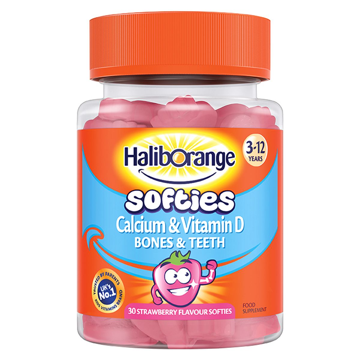 Haliborange Kids Vitamin D Calcium Softies 30 Strawberry Shapes