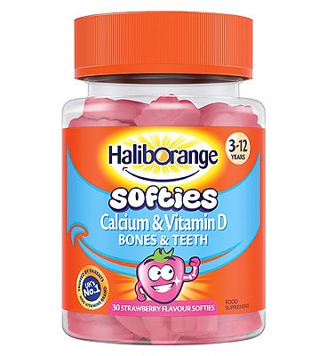 Seven Seas Haliborange Kids Vitamin D Calcium Softies 30 Strawberry Shapes