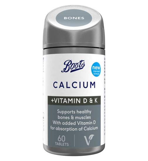 Boots Calcium + Vitamins D & K 60 Tablets (1 month supply)
