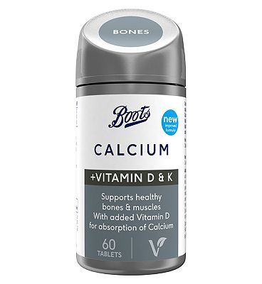 Boots Calcium + Vitamins D & K 60 Tablets (1 month supply)