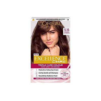 LOral Paris Excellence Crme Permanent Hair Dye, Up to 100% Grey Hair Coverage, 5.15 Natural Iced Bro