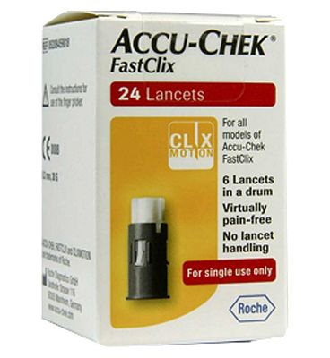 Accu Chek Blood Glucose Fastclix 24 Lancets