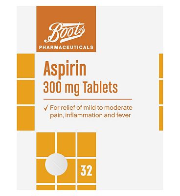 Boots Aspirin 300mg Tablets - 32 Tablets