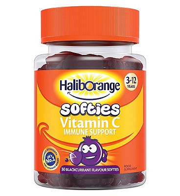 Haliborange Kids Vitamin C Immune Softies - 30 blackcurrent fruit shapes