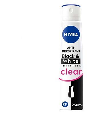 NIVEA Invisible Black & White Clear 48hr Anti-Perspirant Deodorant Spray 250ml