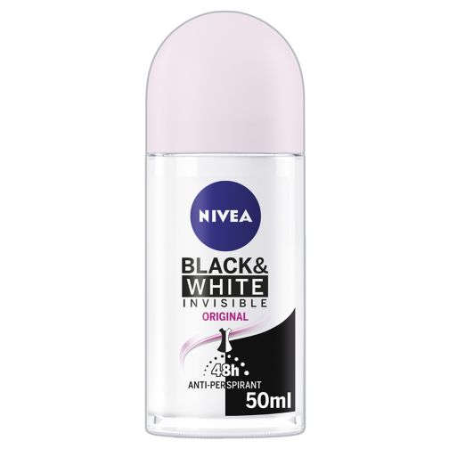 NIVEA Anti-Perspirant Deodorant Roll-On, Black & White Original, 48 Hours Deo, 50ml