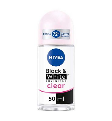 NIVEA Invisible Black & White Clear 48hr Anti-Perspirant Deodorant Roll-On 50ml