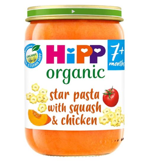 HiPP Organic Star pasta with Squash & Chicken Baby Food Jar 7+ Months 190g