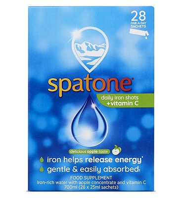 Spatone Liquid Iron Supplement Delicious Apple Taste with Vitamin C 28 x 25ml
