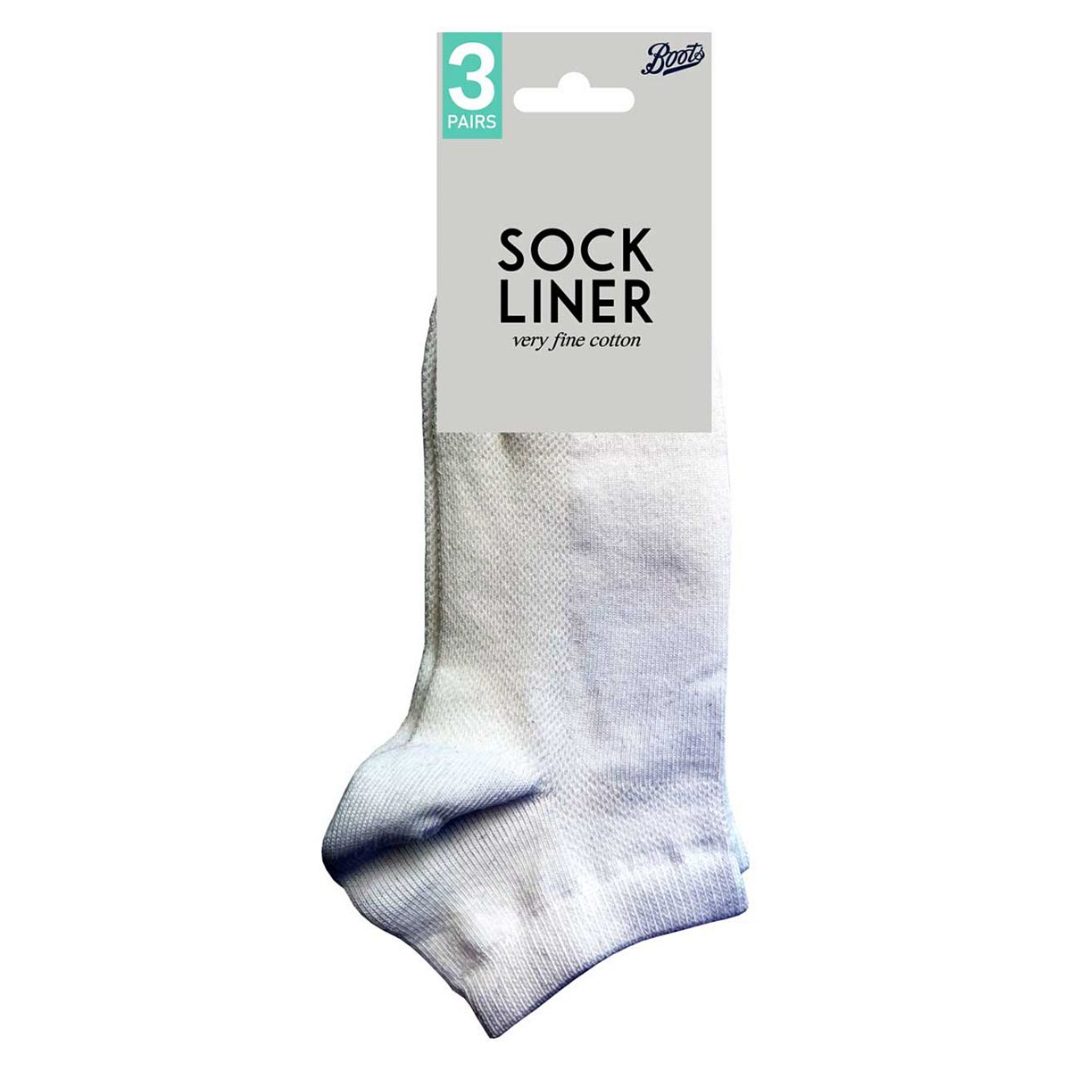 Boots Very Fine Cotton Trainer Liners White Size 4-7