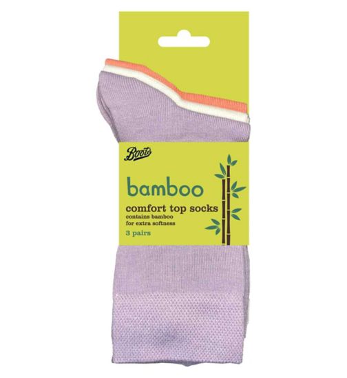 Boots Bamboo Comfort Top Socks 3 pair pack Soft Corals Size 4-7