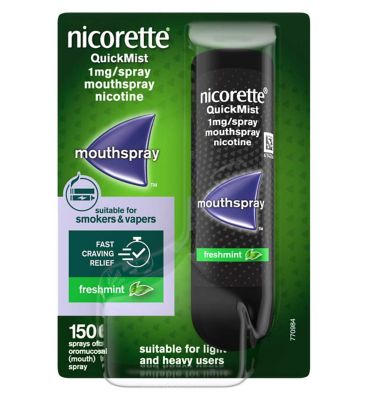 Nicorette QuickMist 1mg/spray Mouthspray - Freshmint flavour- Single Pack (Stop Smoking Aid)