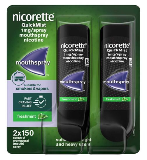 Nicorette QuickMist 1mg/spray Mouthspray - Freshmint flavour- Duo Pack