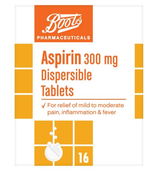 Boots Aspirin 300mg Dispersible Tablets - 16 Tablets
