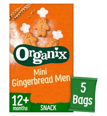 Organix Mini Gingerbread Men Organic Toddler Snack Biscuits 5x25g