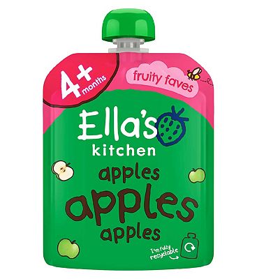 Ella's Kitchen Apples Apples Apples Super Smooth Puree Stage 1 from 4 Months 70g