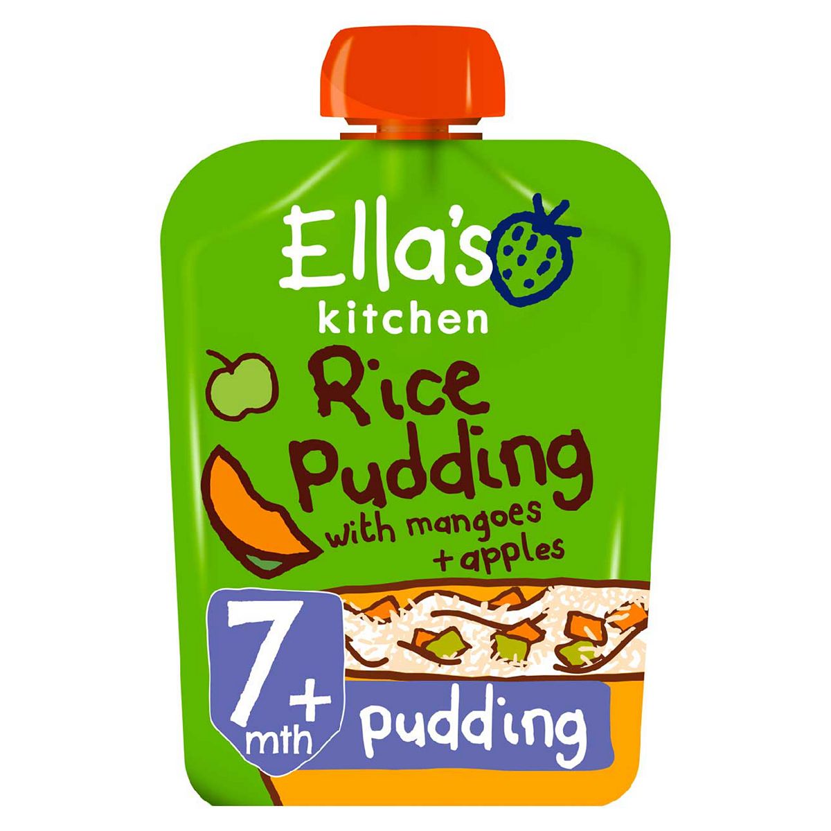 Ella's Kitchen Organic Rice Pudding With Mangoes And Apples Pouch 7+ Mths 80G