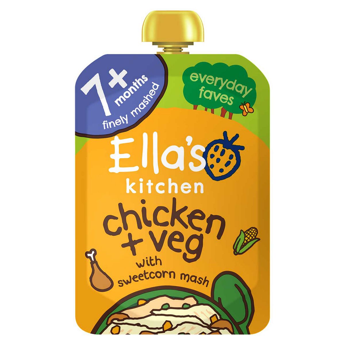 Ella's Kitchen Chicken & Sweetcorn Mash 7+ Months 130G - Image 3