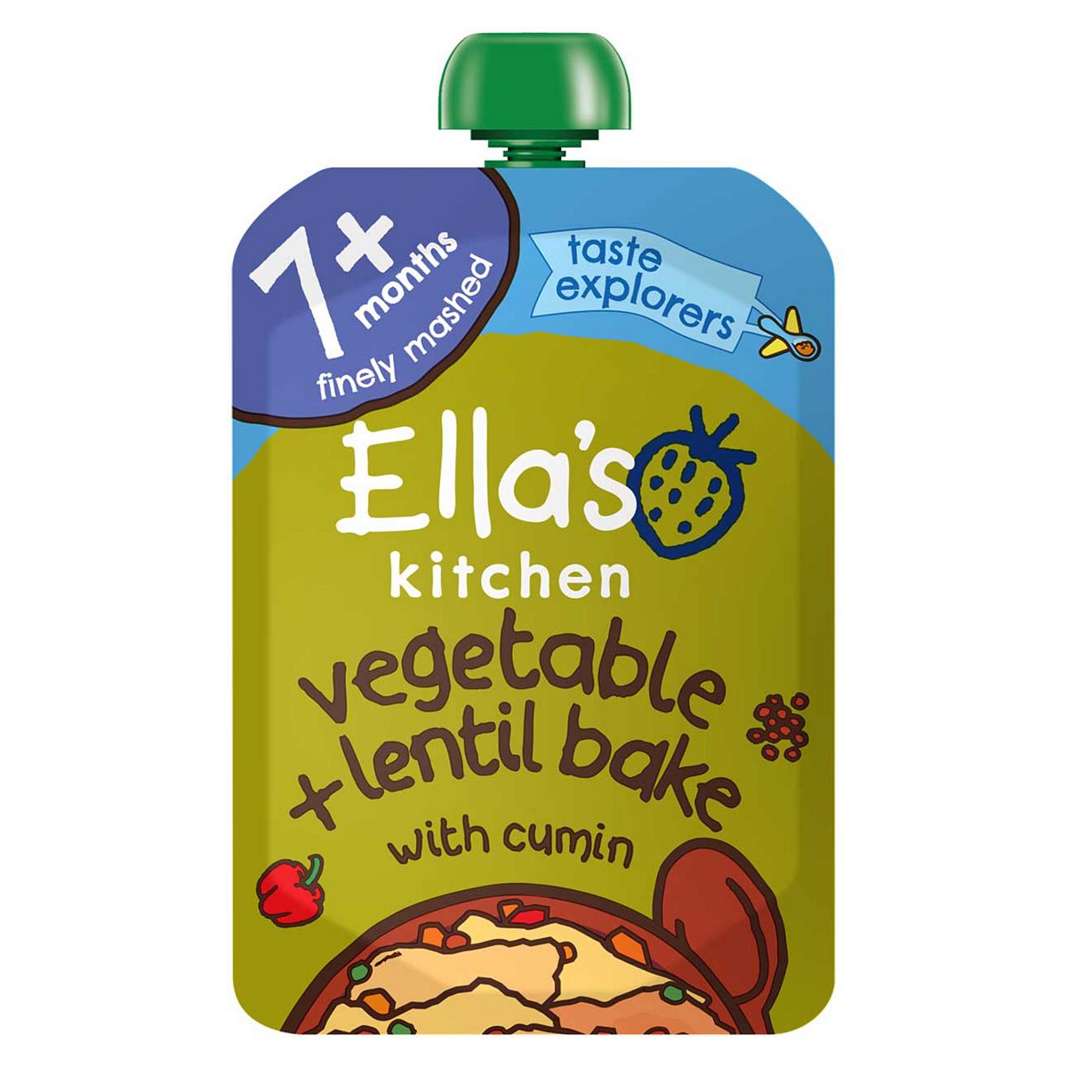 Ella's Kitchen Organic Vegetable And Lentil Bake Baby Food Pouch 7+ Months 130G