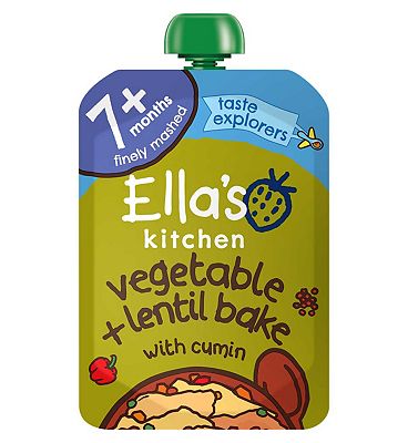 Ella's Kitchen Very, Very Tasty Vegetable Bake with Lentils Stage 2 from 7 Months 130g