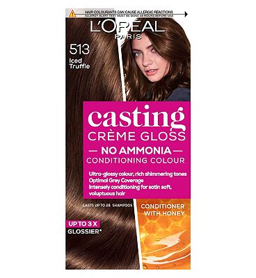 L'Oreal Paris Casting Creme Gloss Semi-Permanent Hair Dye, Brown Hair Dye 513 Iced Truffle