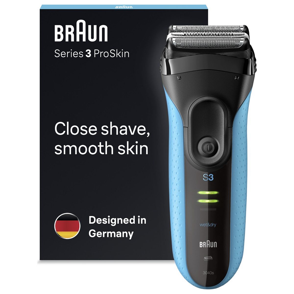 Braun Series 3 Proskin Electric Shaver, Rechargable Wet & Dry Razor - 3040S