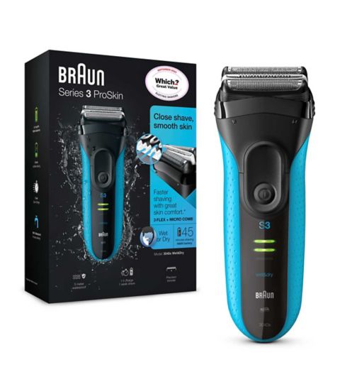 Braun Series 3 ProSkin 3040s Electric Shaver - Rechargeable Wet & Dry Electric Razor 