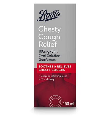 Boots Chesty Cough Relief 100mg 5ml Oral Solution 150ml Boots