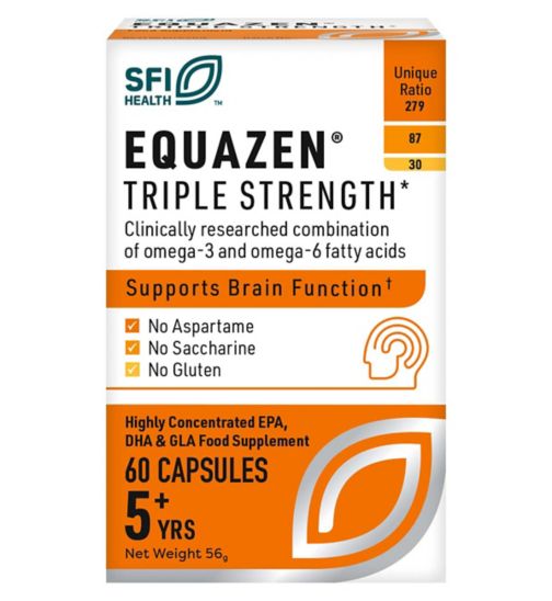 Equazen Triple Strength Capsules - Omega 3 & Omega 6 Supplement - 60 One-a-day Capsules