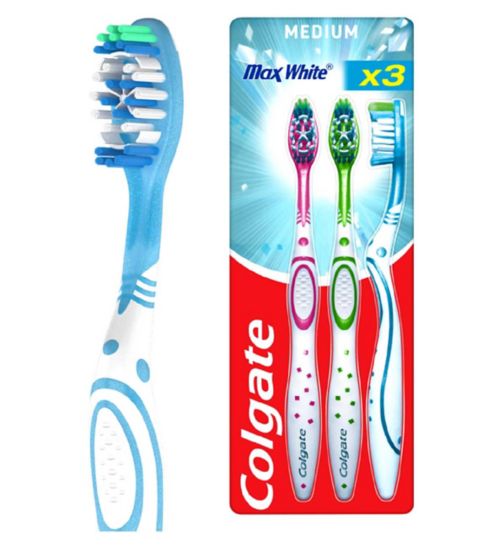 Colgate Max White Medium Toothbrush - 3 Pack