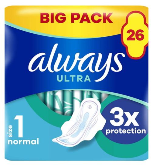 Always Ultra Normal (Size 1) Sanitary Towels Wings 26 Pads