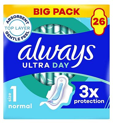 Always, ZZZs Overnight Disposable Period Pads For Women, Size 6