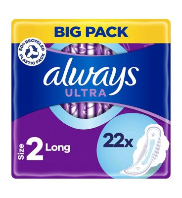 Always Ultra Long Size 2 Sanitary Towels Wings 22 Pads Boots Ireland