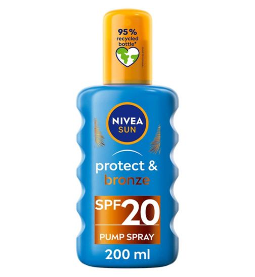 NIVEA SUN Tan Activating Suncream Spray SPF 20, Protect & Bronze, 200ml