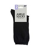 Boots Ultralight Cotton Ankle Socks 2 pair pack Black Size 4-7