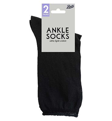 Boots Ultra Light Cotton Sock Black