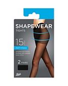 Boots 15D Matt Body Shaping Tights 2 pair pack Black Small
