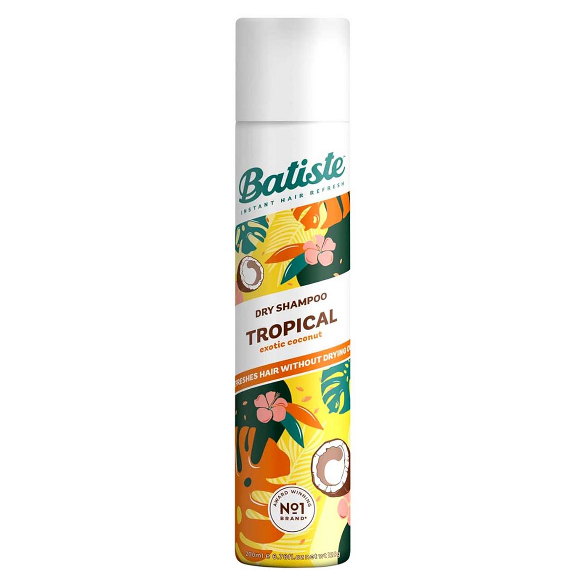 Batiste Dry Shampoo Tropical, Exotic Coconut Fragrance Hair Shampoo,200 ml, 200ml