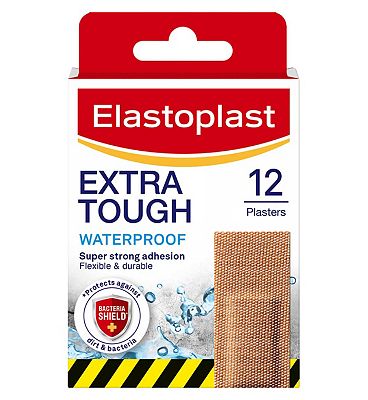 Elastoplast Extra Tough Waterproof Fabric Plasters, 12 Pack