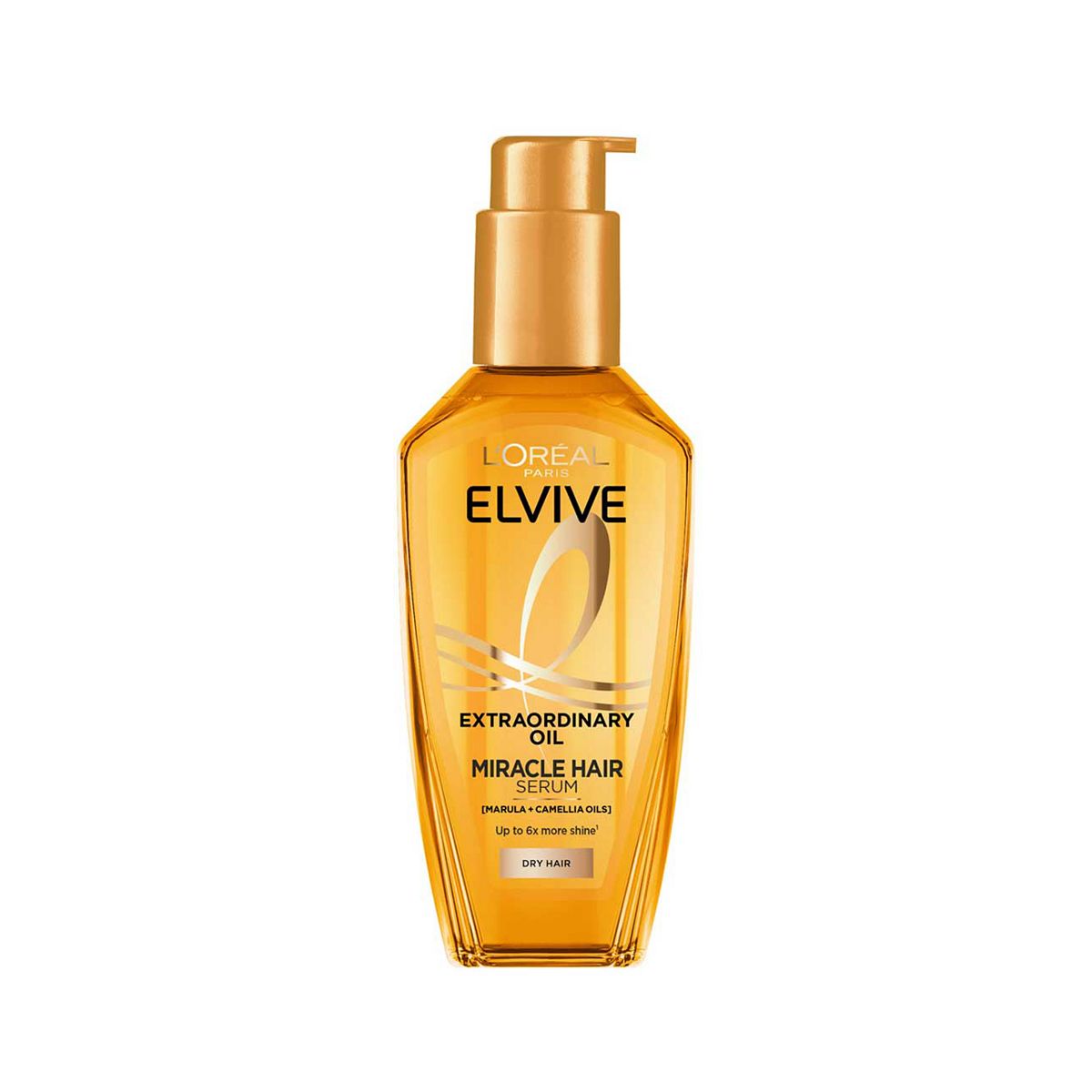 L'Oreal Paris Elvive Extraordinary Oil Serum: Nourishes, 6X Shine, Heat Protect, All Hair, 100ml