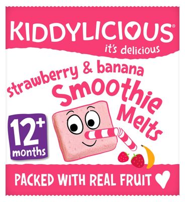 Kiddylicious Smoothie Melts, strawberry & banana, infant snack, 12months+, 6g