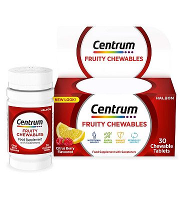 Centrum Fruity Chewables - 30 citrus berry flavoured tablets with sweetener